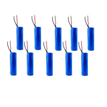 Imagem de Kit 10X Mega Bateria 18650 2200Mah 3,7V Com Fio