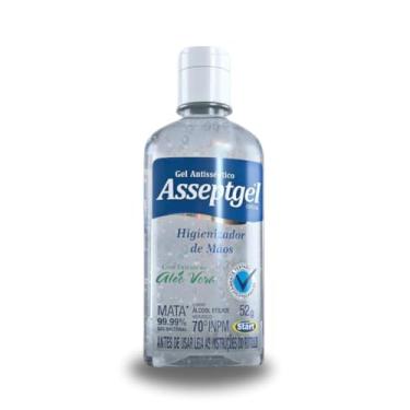 Imagem de Kit c/12Un Álcool Gel 52g Pequeno Start Asseptgel Antisseptico Cristal Aloe Vera