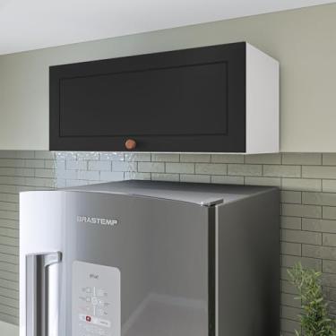 Imagem de Armário Aéreo 1 Porta Basculante Pérola Yescasa Branco/Preto