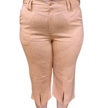 Imagem de Calça Alfaiataria Feminina Pantacourt Linho G-Feminino