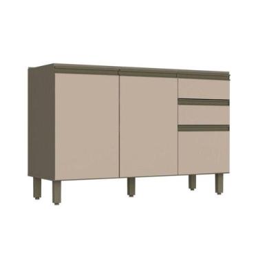Imagem de Módulo Cozinha Henn Connect Balcão c/ 3 Portas e 2 Gavetas p/ Pia Duna