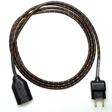 Imagem de Extensão Elétrica 2 Metros Pp 2x0,75mm2 Marrom/Dourado Revestido Tecid