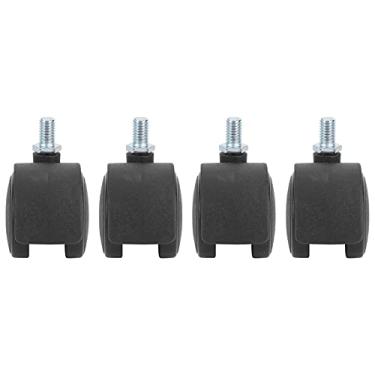 Imagem de Rodízio Giratório 4 Unidades, 1,5 Graus, Rodízio Ll Giratório de 360 ​​Graus Roda de Plástico Universal para Cadeira de Armário Preto