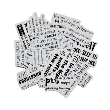 Imagem de Adesivos Decorativo Scrapbook Planner 46 Peças Frases Jornal - Doce Te
