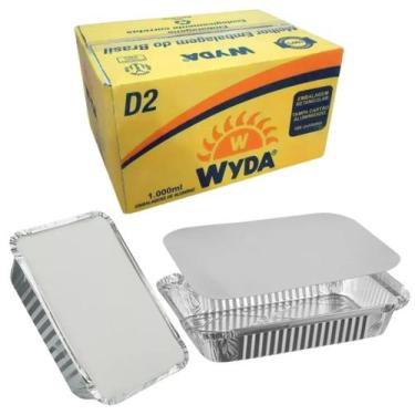 Imagem de Bandeja Marmita Aluminio Descartável D-2 1000ml Wyda C/100