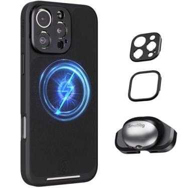 Imagem de SmallRig Kit de capa de telefone FilMov para iPhone 16 Pro, capa fotográfica leve com placa traseira de lente de montagem em T / aderência de captura, suporte para MagSafe, compatível com lentes de
