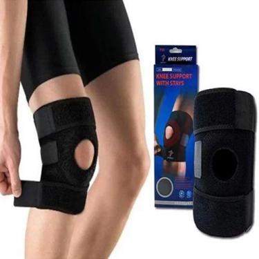Imagem de Joelheira Articulada Reforçada Neoprene Preta - Knee - NS, Unissex, Pr