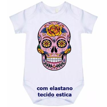 Imagem de body bebê caveira mexicana cód 1026 - nick aloha, Branco, M