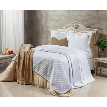 Imagem de Cobre Leito Queen Torino 3Pcs Bordado 400 Fios 100% Algodao Egipcio Va