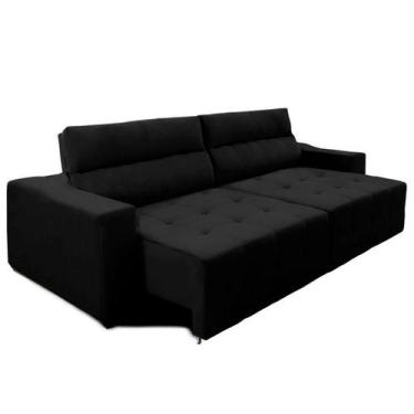 Imagem de Sofá Top Lubeck 3 Lugares 290 cm Reclinável e Retrátil Suede Preto - S