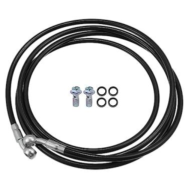 Imagem de X AUTOHAUX Mangueira de freio para motocicleta linha de freio hidráulico mangueira de óleo encaixe de tubo para quadriciclo motocicleta motocross corrida bicicleta 250 cm preto 1 conjunto