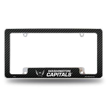Imagem de Rico Industries Moldura de placa automotiva NHL Washington Capitals preta 30,48 cm x 15,24 cm cromada para carro/caminhão/SUV