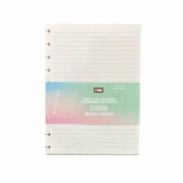 Imagem de Refil De Folhas 11 Discos Miolo Caderno De Disco Grande Pautado Tipo I