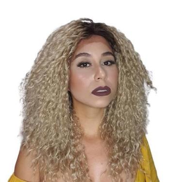 Imagem de lace front cacheada loira ombre fibra futura 50 cm - Outre