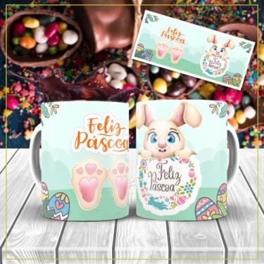 Imagem de Xícara Branca Porcelana Coelinho Coelho Páscoa + Caixinha - RYLLO, 05