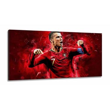 Imagem de Quadro Decorativo Futebol Cristiano Ronaldo130x60 em Tecido Canvas - W