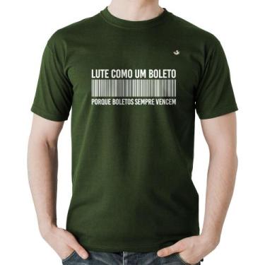 Imagem de Camiseta Algodão Lute como um boleto - Foca na Moda, Musgo, M