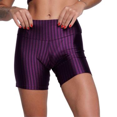 Imagem de Short Fitness Ikat New Zig 3D Serra e Mar Modas Poliamida Cós Alto Academia Treino Moda Feminina-Feminino