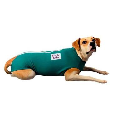 Imagem de Roupa Pós Cirúrgica Tudo De Bicho Zíper Verde - Tam. 14 - PET MODAS