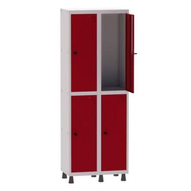 Imagem de Armário Guarda Volume Locker Roupeiro 2 Vãos 4 Portas Aço GRP502/4 Cin
