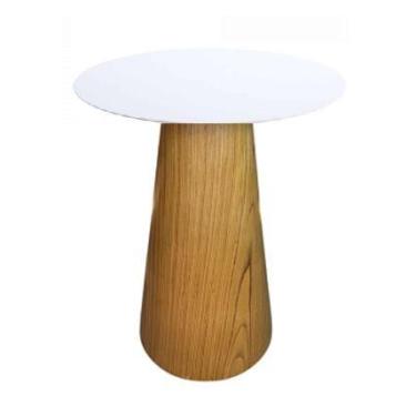 Imagem de Mesa de Apoio Cone Base Laminada em Madeira Natural - Tampo Laqueado 7