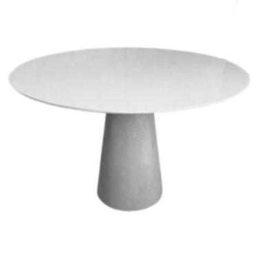 Imagem de Mesa de Jantar Cone Cimento Queimado 100 cm Tampo Laqueado - Personal 