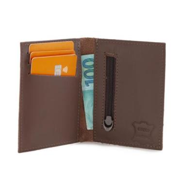 Imagem de Carteira de Couro com Zíper para Moeda Cartões e Documentos - Pampas C