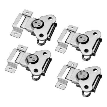 Imagem de 4 Fecho Borboleta Grande De Aço Cromado Com Porta Cadeado - LUMINOS