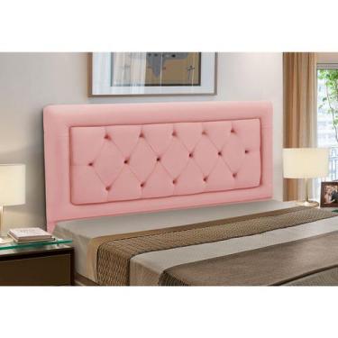 Imagem de Cabeceira Cama Box King Estofada Madeira Belinha Reta - D'Julia, Rosa