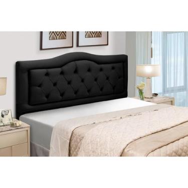 Imagem de Cabeceira Cama Box King Size Estofada Madeira Belinha - D'Julia, Preto
