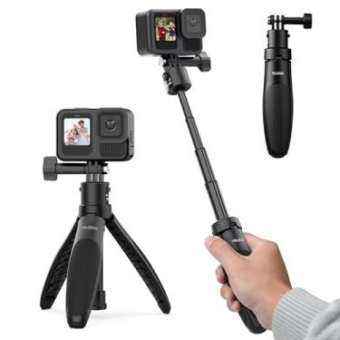 Imagem de TELESIN 40 cm/15,75 pol. Tripé de vara de selfie, extensível, de liberação rápida, portátil, para GoPro 13 12 11 10 Max/Insta360 X5/AKASO/DJI Osmo Nano/Action 5 pro Acessórios
