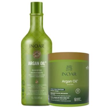 Imagem de Kit Inoar Argan Oil Shampoo 1L + Creme para Pentear 500g