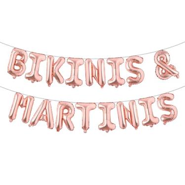 Imagem de Biquínis e Martinis Banner balão praia decorações de despedida de solteira para praia Bach Lets Flamingle Miami Bach Palm Springs Before the Ring (BIKINIS & MARTINIS ouro rosa)