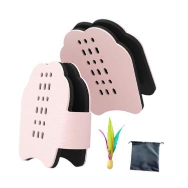 Imagem de UGPLM Badminton mão raquetes peteca portátil eva esportes brinquedos raquetes para quintal praia brinquedos presentes de aniversário festival jogo ao ar, Rosa