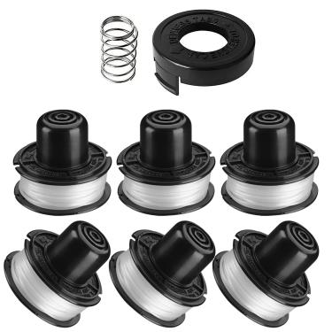 Imagem de Carretel de substituição RS-136 para Black + Decker Weed Eater Bump alimentação automática compatível com GE600 CST800 ST1000 ST4000 ST4500 ST6800, RS136 linha de aparador de cordas 6 m 0,2 cm (6