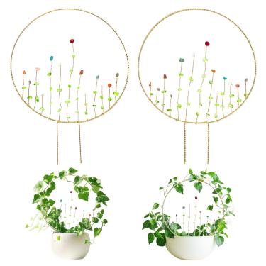 Imagem de SNAIL GARDEN 2Pcs Treliça Pequena para Plantas de Interior com Suncatcher Cristal Colorido, 9,8 Pol. Treliça de Planta de Interior para Plantas Trepadeiras, Treliça de Planta de Casa para Plantas Em V