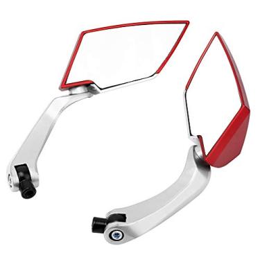 Imagem de 2 Pçs Motocicleta Moto Modificado Espelho Retrovisor Retrovisor Espelhos Laterais ângulo de Visão Vermelho Permitindo Ideal e Enquanto (Vermelho)