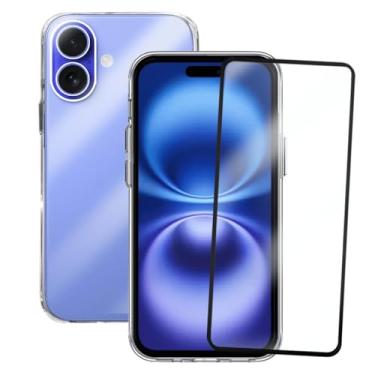 Imagem de Kit Proteção Compatível iPhone 16 Plus, Capinha Clear Case Space Transparente com Película de Vidro 3D