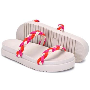 Imagem de Sandália Papete Feminina Chinelo Brilho Strip - Vk, Strip, Rosa, 38