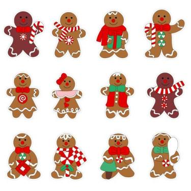 Imagem de Recortes de Pão de Mel FINGOOO - 60 Peças com Pontos de Cola - 12 Esti