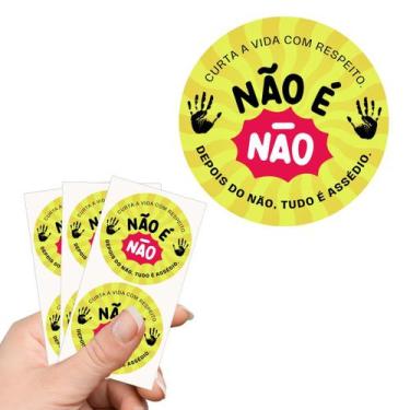 Imagem de 50 Etiquetas Adesivas  Não é Não   Tamanho  4Cm - 4FOOD PRINT