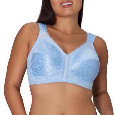 Imagem de PLAYTEX Sutiã feminino sem fio com alça confortável 18 horas, sutiã de cobertura total com TruSupport de 4 vias, pacote com 2, Azul Zen, 38C