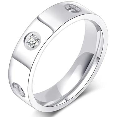 Imagem de AmorArtSky Anel de amor de ouro 18k anéis de prata: anel da amizade com design de parafuso incrustado zircônia cúbica aço inoxidável alianças de compromisso de casamento joias dia das mães presentes de aniversário para mulheres, tamanho 6-10, 6 7 8 9 10, Metal, Zircônia cúbica
