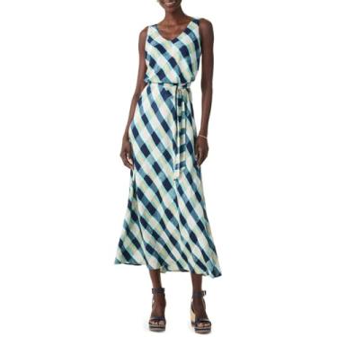 Imagem de NIC+ZOE Vestido feminino bianca xadrez pintado, Aqua Multi, M