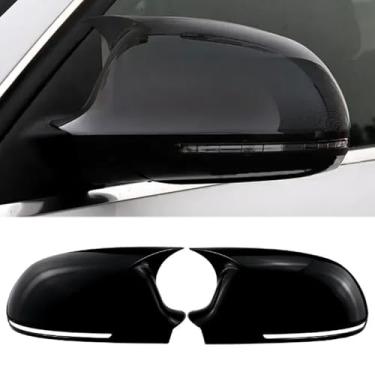 Imagem de Yoegerery 1 par de capa de espelho lateral para Audi A3 8P A4 A5 B8 Q3 A6 C6 4F S6 capa de espelho retrovisor lateral adicional acessórios de carro (preto brilhante)