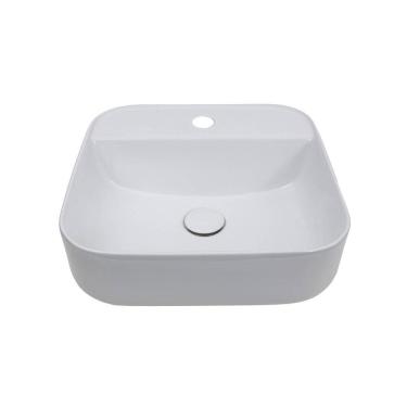 Imagem de Cuba de Apoio para Banheiro Quadrada Cerâmica Granada Pingoo.casa - Branco