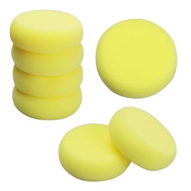 Imagem de pson Esponja de pintura redonda de 7 peças, esponjas amarelas de artista, esponja de argila artesanal, esponjas de aquarela para bricolage, pintura facial, cerâmica cerâmica artesanato