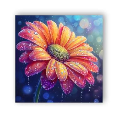 Imagem de Wergund Arte de diamante crisântemo, kits de arte de diamante para adultos, flor, pintura de diamante, broca completa, cristal, strass, bordado, ponto cruz, artes, artesanato, lona, decoração de