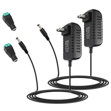 Imagem de HZHFCB Pacote Com 2 Adaptadores De Fonte De Alimentação 12V 3A 36W 100~240V Ca Para 12 Volts Cc 3 Ampères Conversor 12 Vcc 3000Ma Conector 5,5 Mm X 2,5 Mm Para Faixa De Led Cctv Câmera De Segurança