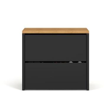 Imagem de Sapateira Caixa Multiuso Sapatos Quarto Banco Sentar Calçadeira para Hall de Entrada Retrô Decoração Mel Preto/Freijó